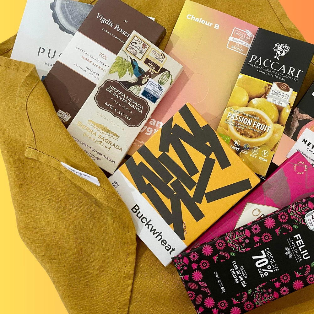 world's best plain dark chocolate gift box with reusable Japanese wrap