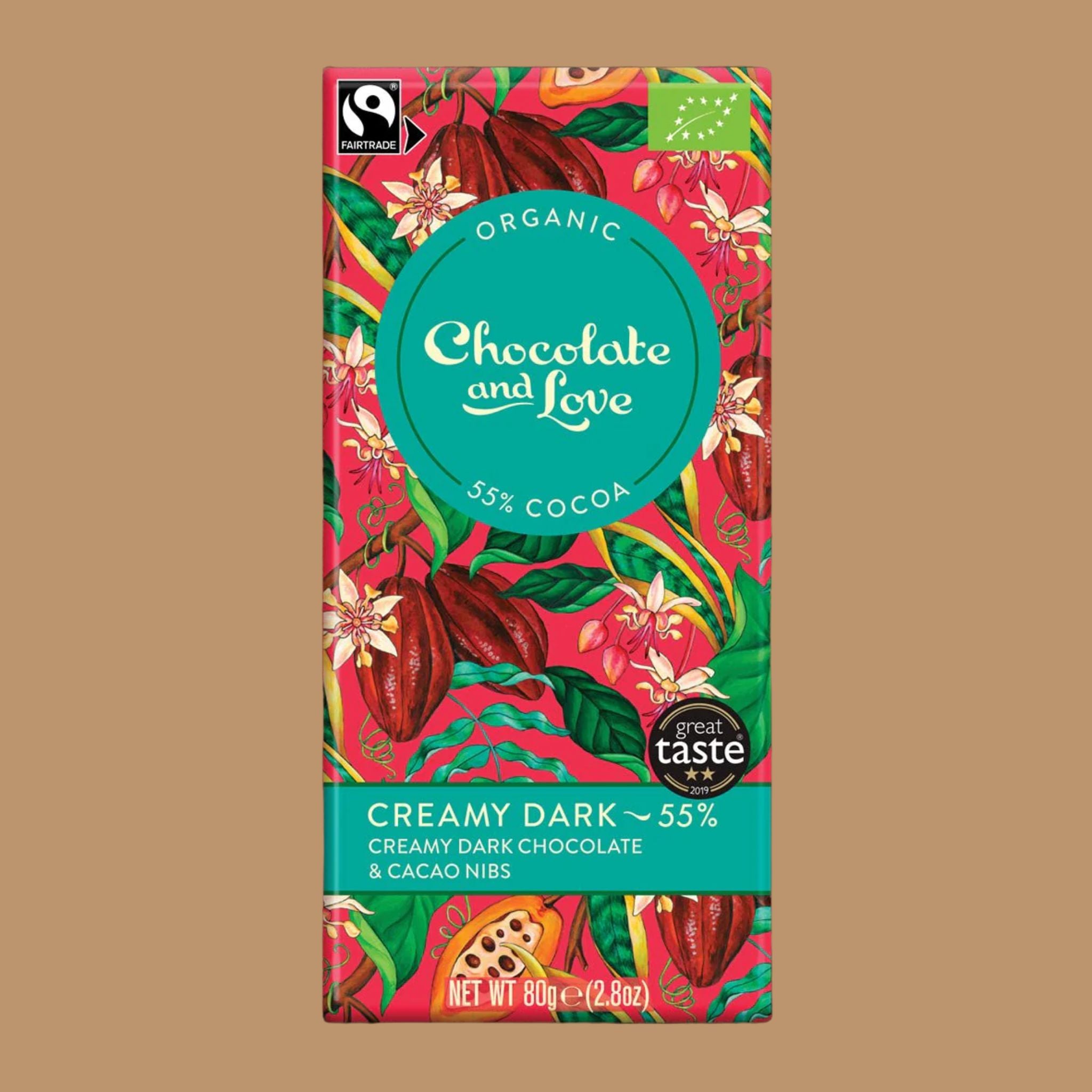 Swiss Chocolate | Chocolate & Love - Creamy Dark with Cacao Nibs, 55%