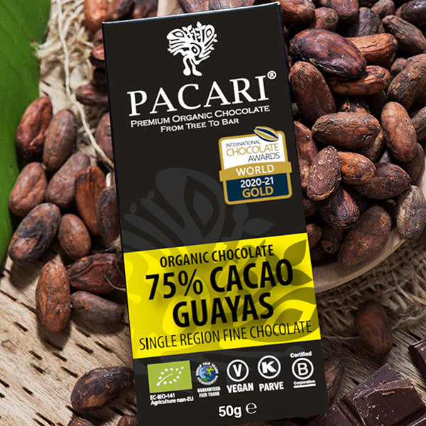 Vegan Dark Chocolate | Pacari - Guayas 75%