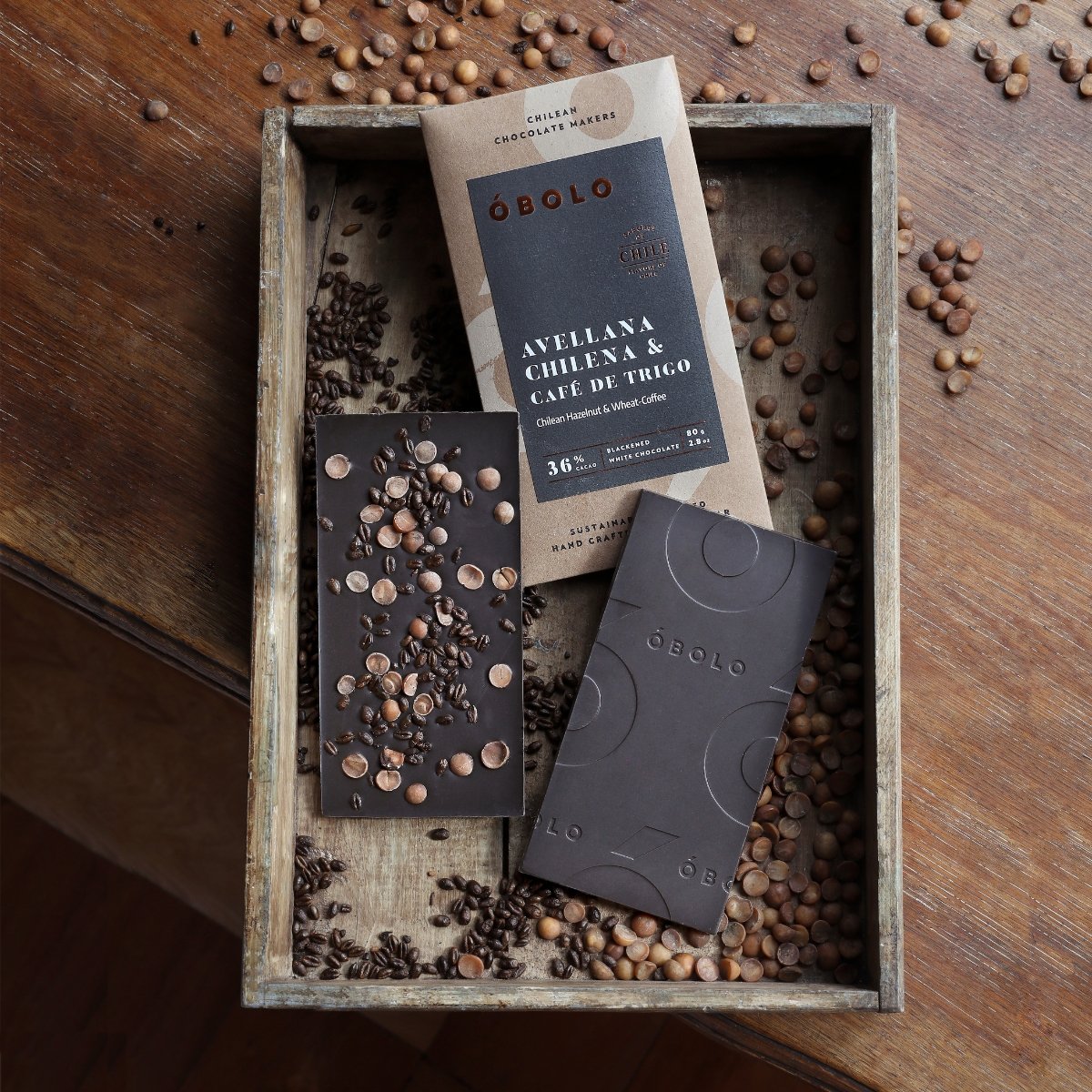 OBOLO - White Chocolate - Chilean Hazelnut & Wheat Coffee - Hello Chocolate®