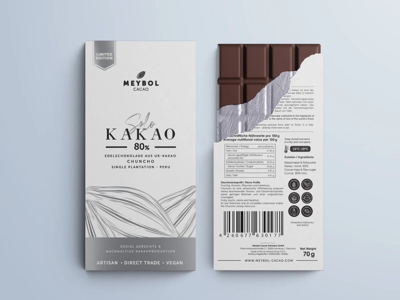 Vegan Dark Chocolate - Meybol Cacao - Solo Kakao 80%
