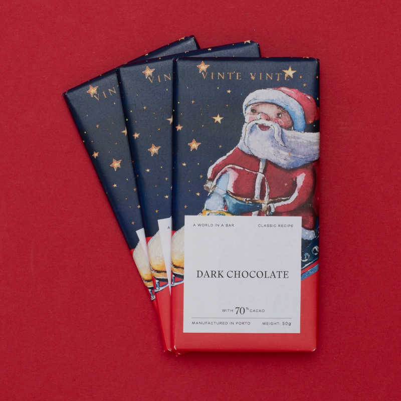 Vinte Vinte - Christmas Classic Dark Chocolate 70% | Dairy Free Chocolate Brand