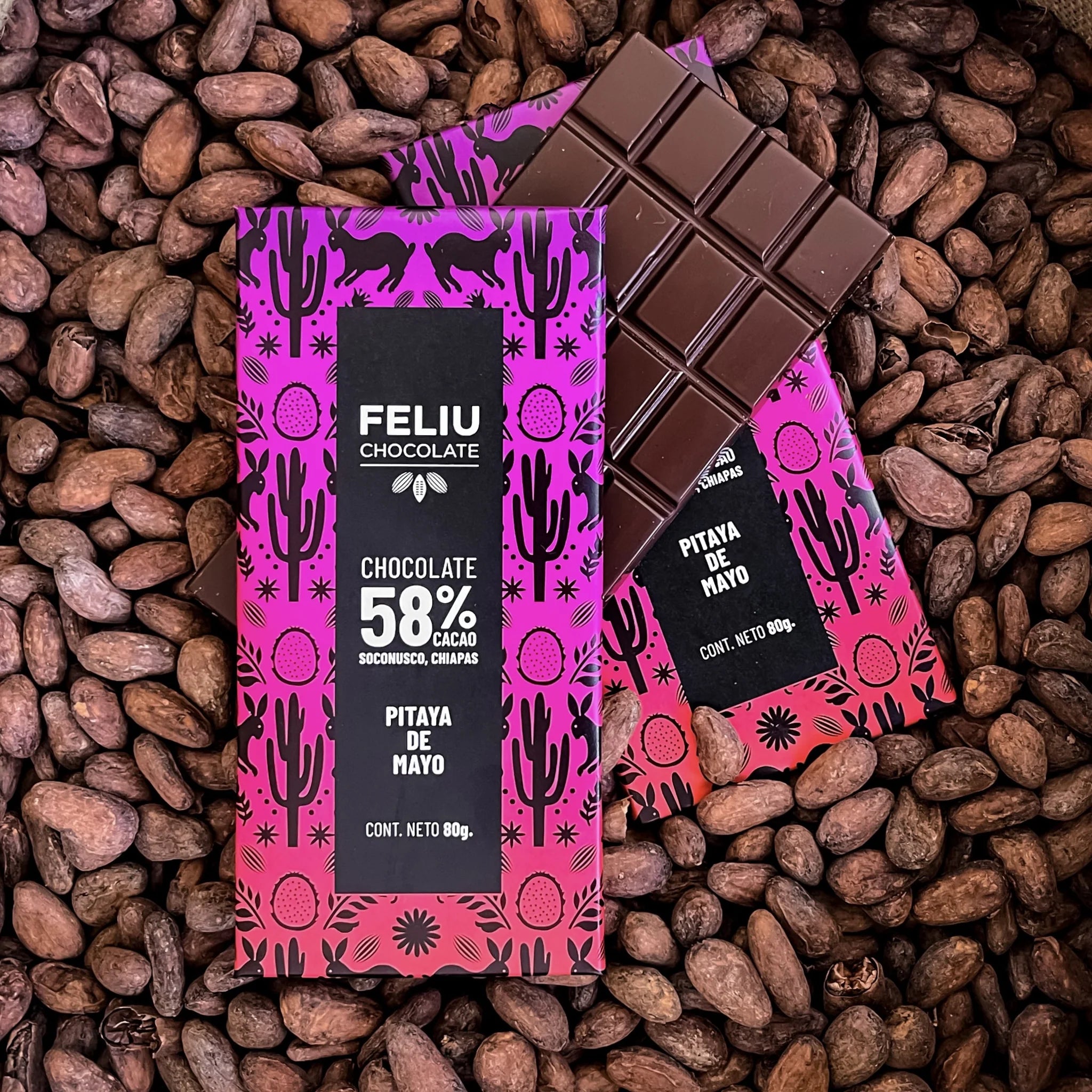 Vegan Dark Chocolate - Feliu Pitaya De Mayo (Cactus Pear) 58%