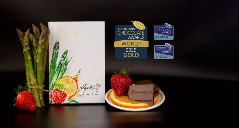 White Chocolate Bar - Prague Chocolate - White Chocolate 40% With Asparagus with awards