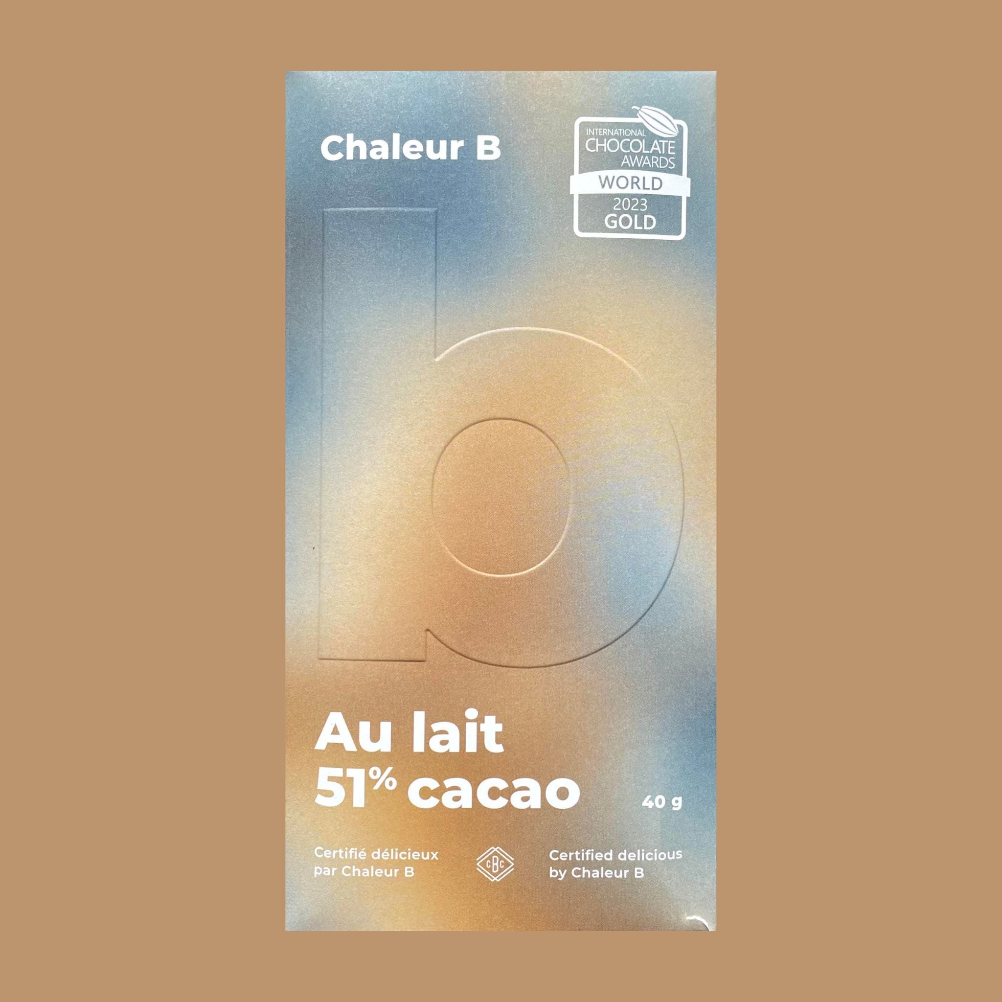 Chaleur B Chocolat - Milk 51% | World's Best Milk Chocolate 2023 ...