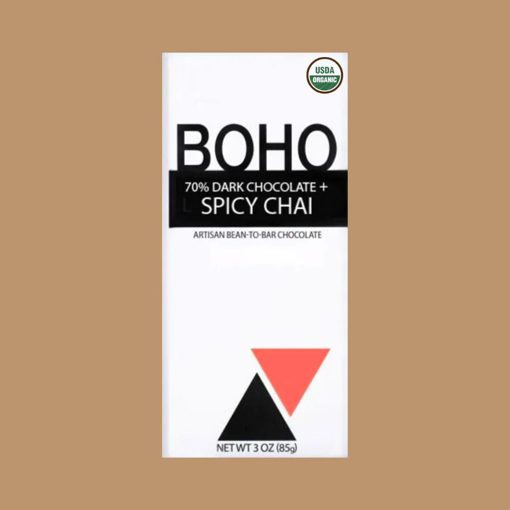 BOHO - Spicy Chai 70% Dark Chocolate | Organic Vegan Chai-Spiced, ICA Americas Bronze
