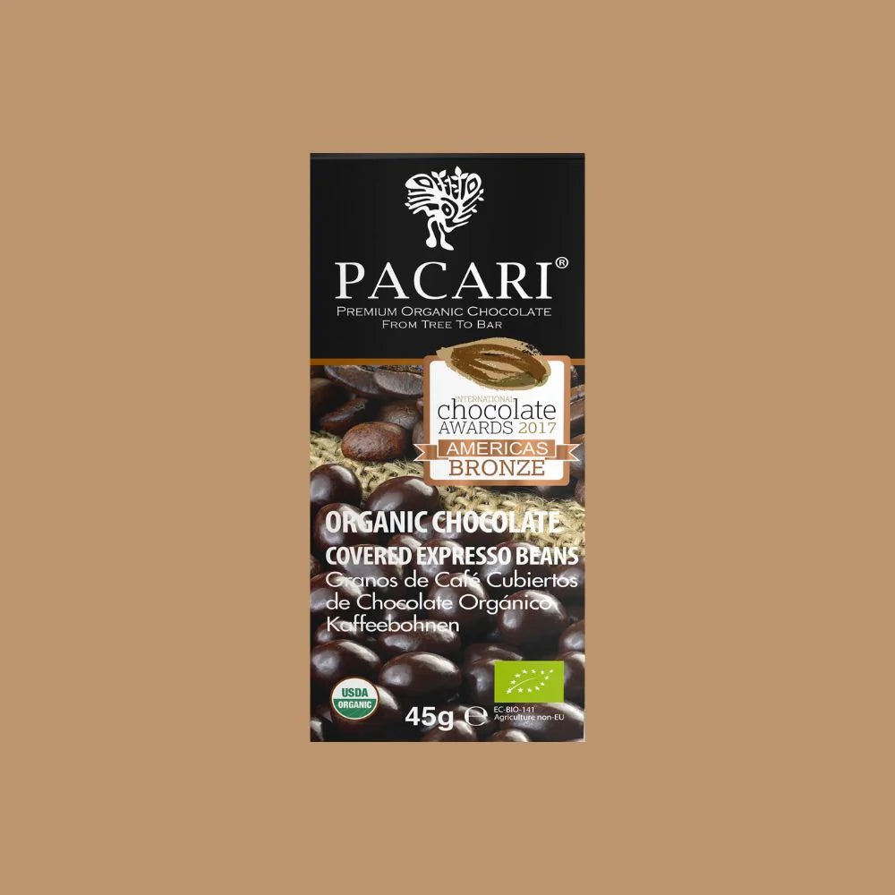 Pacari – Espressobohnen mit Schokoladenüberzug (10er-Packung)