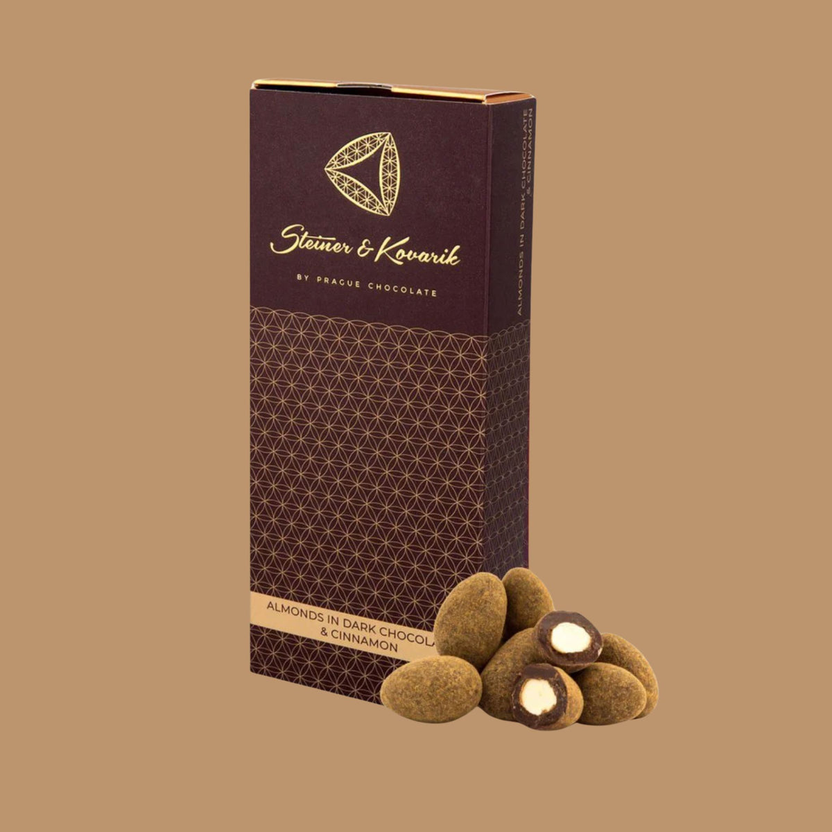 Prague Chocolate Almonds in Dark Chocolate with Ceylon Cinnamon, 130g | Great Taste Two-Star, Czech Republic