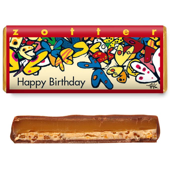 Bean-to-bar Chocolate - Zotter Butter Caramel "Happy Birthday"