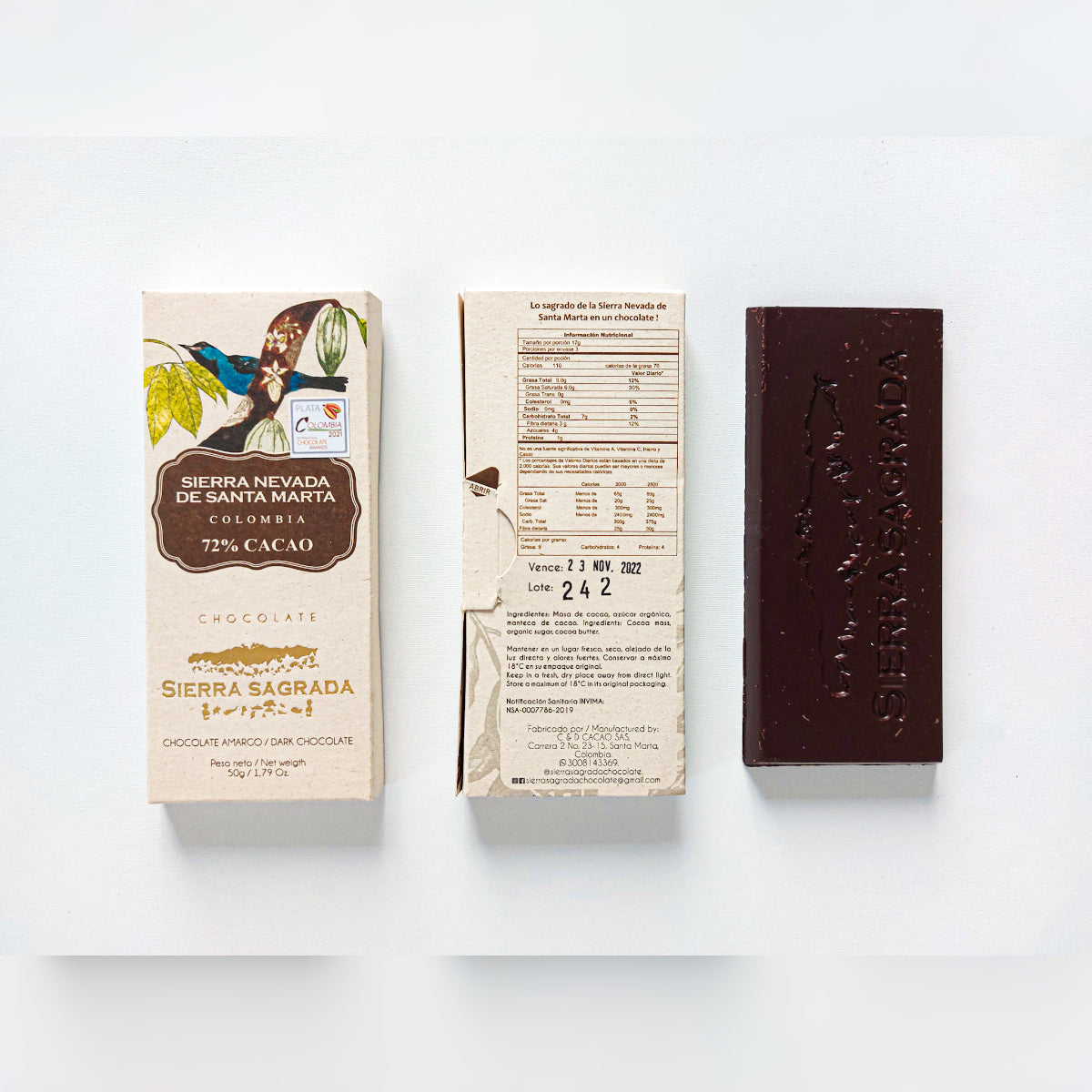 Dark Chocolate - Sierra Nevada 72% | Best Bean to Bar Chocolate Singapore