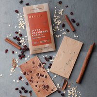 OBOLO - Vegan White Chocolate - Cranberry & Cinnamon Oatmeal - Hello Chocolate®
